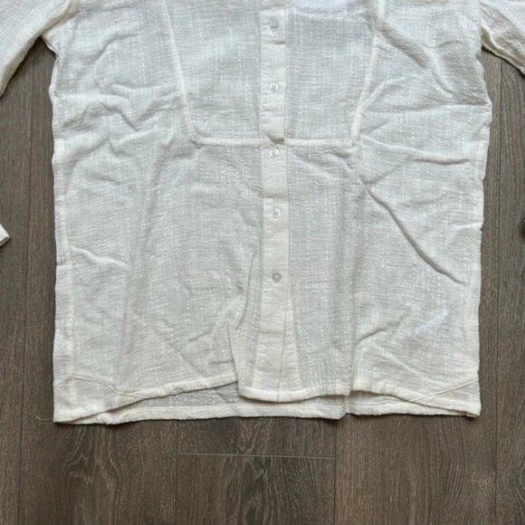 FREE PEOPLE One Teaspoon Women's Button Down Shirt Gauze Poplin Cotton White XS - Picture 6 of 16
